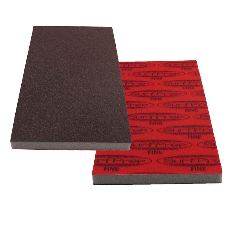 SurfPrep 3-2/3"x7" 10mm Red Foam Abrasives Pad, Aluminum Oxide, Hook/Loop, 100 Fine, No Hole :: Image 10