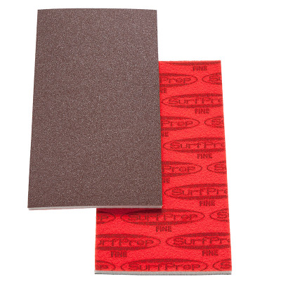 SurfPrep 3-2/3"x7" 5mm Red Abrasive Foam Pad, Aluminum Oxide, Hook/Loop, 80 Medium, No Hole :: Image 10