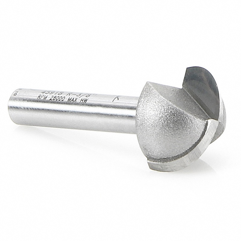 Amana Tool 45918, Core Box (Round Nose) Carbide Tip bit, 2 Flute, 1/4 Shank, D - 3/4, h - 7/16, R - 3/8, d - 1/4, L - 1-3/4 :: Image 10