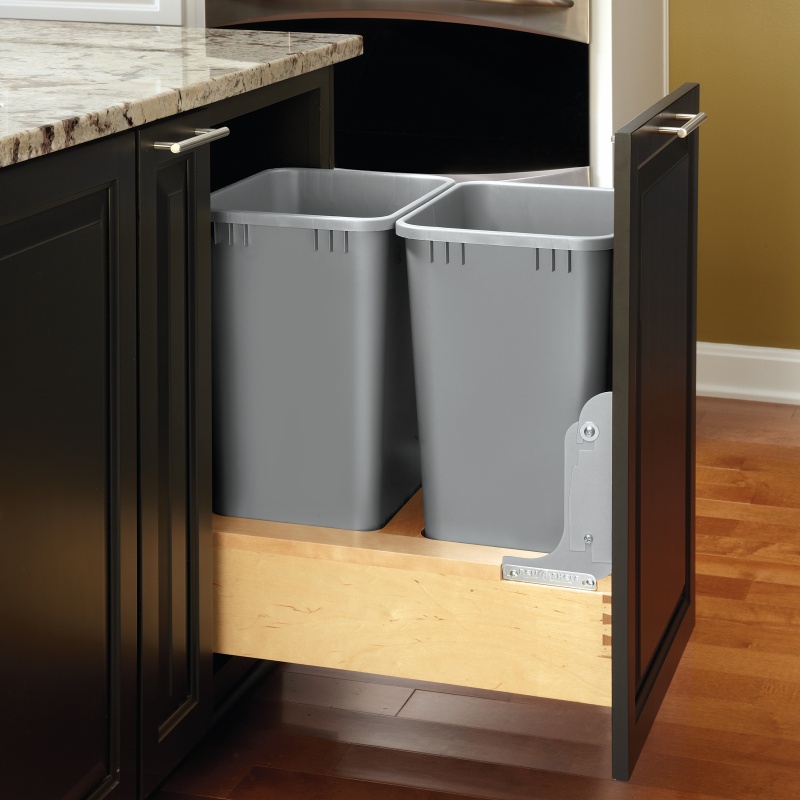 Details about   Rev-A-Shelf 5349-2150DM-2 Double 50-Quart Pull-Out Soft-Close Waste Containers 