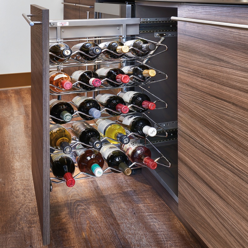 Rev-A-Shelf 5375-40WR-1CR, 14-1/8"W Base Cabinet Chrome Wine Rack Organizer Pull-Out with Soft-Open/Soft-Close :: Image 20