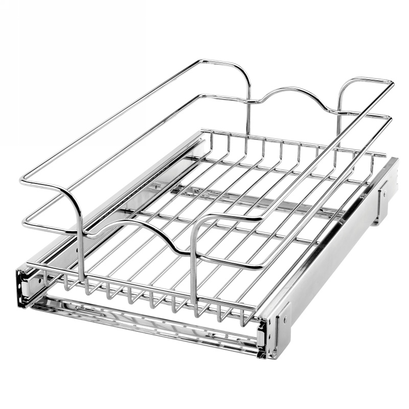 Rev-A-Shelf 5WB2-1218CR-1 12 x 18 2-Tier Cabinet Pull Out Wire Basket, Chrome