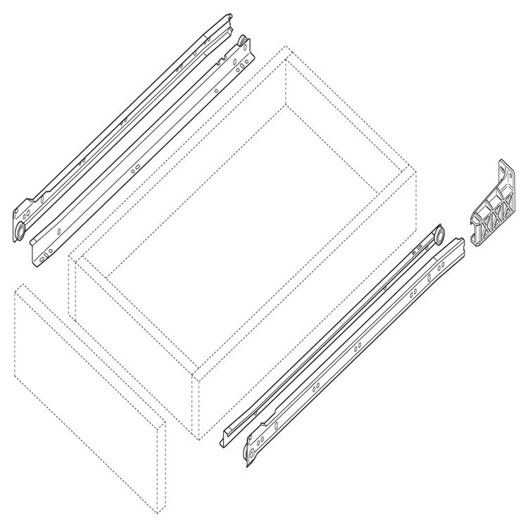 Blum 230M4000 16in Standard 230M Epoxy Drawer Slide, White, Polybag :: Image 20