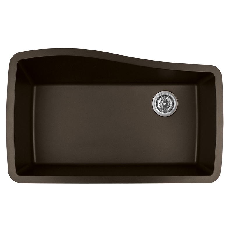 Karran QU-722 BROWN, 33-1/2" x 21" Quartz Undermount Kitchen Sink Single Bowl, Brown :: Image 10