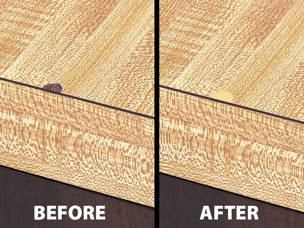 Sample Repair on Wood grain laminate
