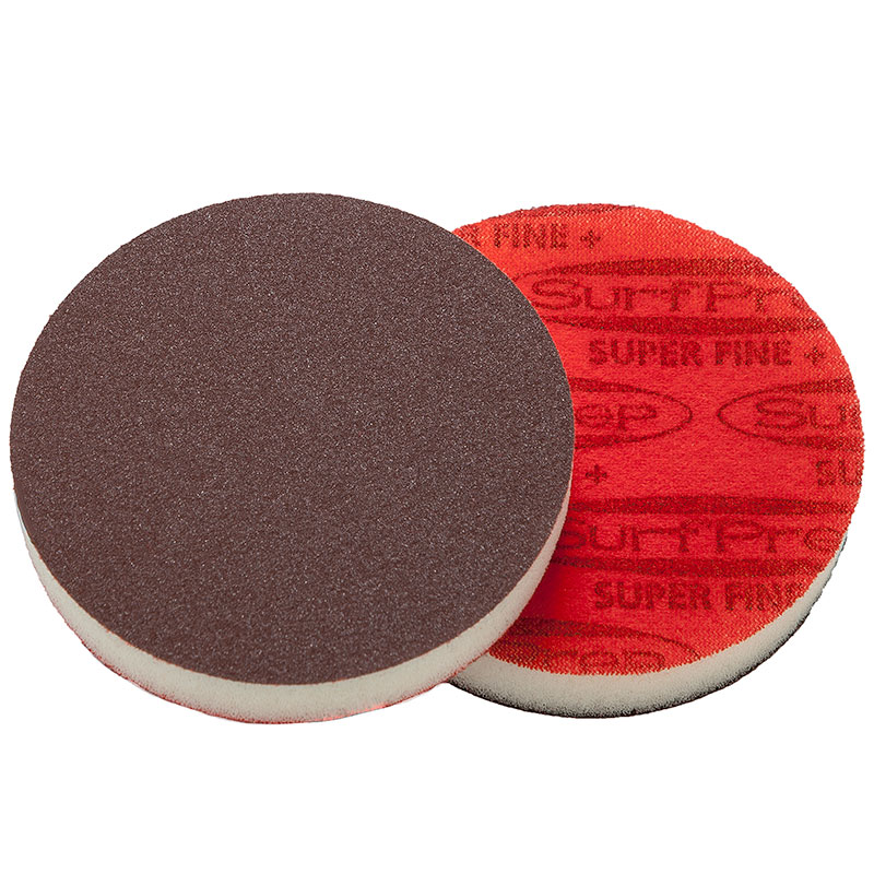 SurfPrep 3"x1/2" Red Foam Abrasives Disc, 80 Medium Plus, Aluminum Oxide, No Hole, Hook/Loop :: Image 10