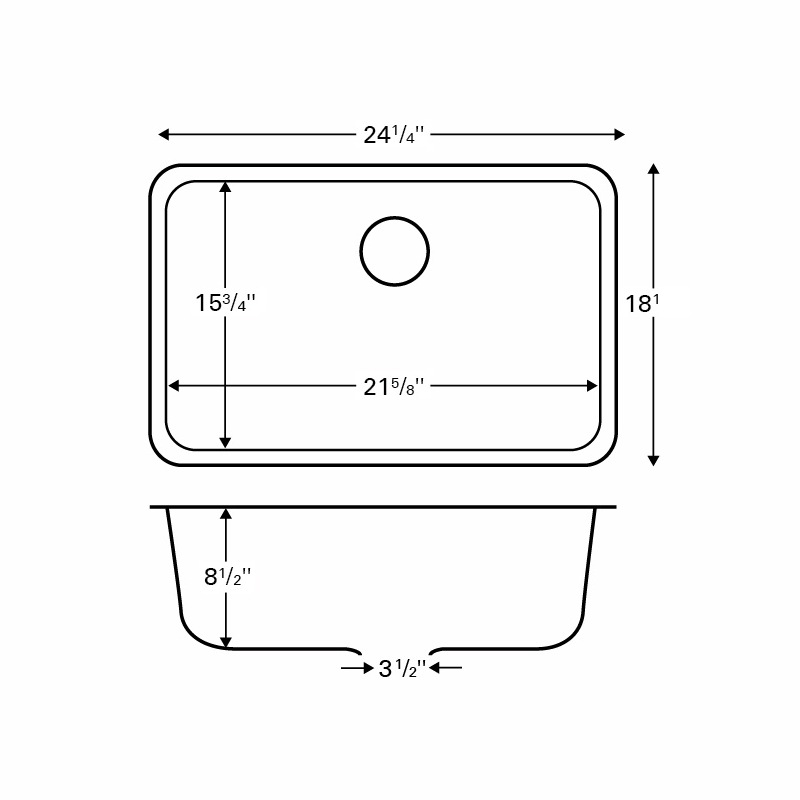 Karran Q320CONCRETE, 24-1/4" x 18-1/4" Quartz Undermount Kitchen Sink Single Bowl, Concrete :: Image 20