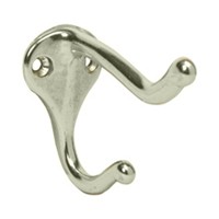 Ives 44074503647, Brass Coat Hook, Traditional Double Prong-3in Proj, 1-1/4 W x 1-3/4 H, Satin Nickel