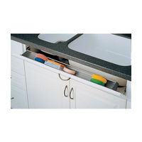 36" Slim Series Polymer Sink Tip-Out Tray with Euro Hinges and End Caps Almond Rev-A-Shelf 6541-36-15-ETH