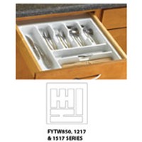 KV TW1517-W, 17-11/16 Polymer Tableware Tray Drawer Insert, KV Series, White, 17-11/16 W x 21 D x 2-1/8 H, Knape and Vogt