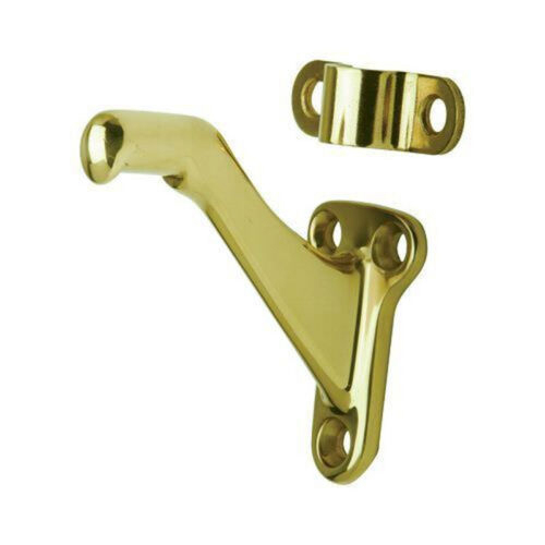 Small Aluminum Handrail Bracket 1-3/8" W x 2-1/4" H Bright Brass Ives 44074074697 