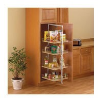 KV P4250CM-W, Pantry Pull-Out Frame, White, Baskets Center Mount, 3-13/16 W x 44in to 49-3/8 H x 22-1/4 D, Max Baskets: 4