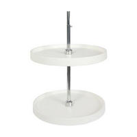 20" Polymer Full Circle 2 Shelf Lazy Susan White Independent Rotating Knape and Vogt PFN20ST-W