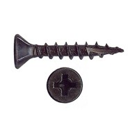 WE Preferred 1MFXP08100SNF (34200) Assembly Screw, Flathead Phillips with Nibs, Type 17 Auger Pt, Coarse, 1 x 8, Black, Box of 1000
