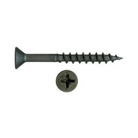 WE Preferred 1MFXP08158SNF (34320) Assembly Screw, Flathead Phillips with Nibs, Type 17 Auger Pt, Coarse, 1-5/8 x 8, Black, Bulk-1000