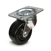 DH Casters C-GD20HRS, Plate Mount Swivel &amp; Rigid Caster, Medium Duty, 2in, 125lb Capacity, Plate Size 1-7/8 x 2-9/16in