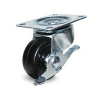 DH Casters C-GD30HRSB, Plate Mount Swivel &amp; Rigid Caster, Medium Duty, 3in, 220lb Capacity, Plate Size 3-1/8 x 4-1/16in