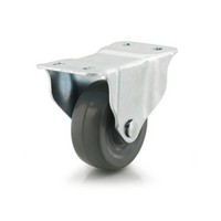 3" Medium Duty Plate Mount Rigid Caster Without Brake Non-Marking Gray DH Casters C-GD30MRR