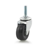 2" Light Duty Threaded Stem Mount Swivel Caster Without Brake Rubber DH Casters C-L20T2RS