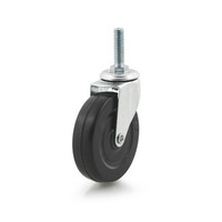 3" Light Duty Threaded Stem Mount Swivel Caster Without Brake Rubber DH Casters C-L30T2RS