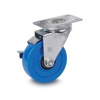 DH Casters C-LM4P1PUSB, Plate Mount Swivel &amp; Rigid Caster, Medium Duty, 4in, 275lb Capacity, Plate Size 2-3/8 x 3-5/8