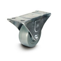 2-1/2" Medium Duty Plate Mount Rigid Caster Without Brake Non-Marking Gray DH Casters C-GD25MRR