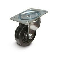DH Casters C-GD40HRS, Plate Mount Swivel &amp; Rigid Caster, Medium Duty, 4in, 300lb Capacity, Plate Size 4 x 5-1/18in