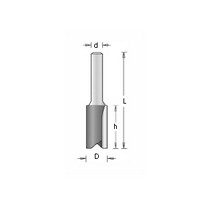 Amana Tool 45208, Straight Plunge Carbide Tip Bit, 2 Flute, 1/4 Shank, D - 1/4, h - 3/4, d - 1/4, L - 2