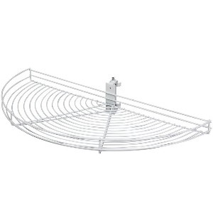 27-1/2" Wire Half Moon 1 Shelf Pivot Lazy Susan Frosted Nickel Knape and Vogt HM28-FN