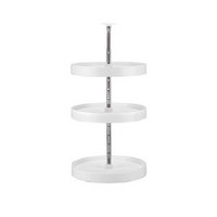 20" Polymer Full Circle 3 Shelf Lazy Susan White Independent Rotating Knape and Vogt PFN20S3T-W