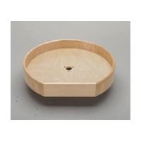 32" Wood D-Shape Tall Rim Lazy Susan Shelf Only Natural Maple Independently Rotating Bulk-6 Rev-A-Shelf LD-4NW-241-32T-6