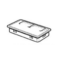 Hardware Concepts 6372-010, Rectangle Plastic 2-Piece, Grommet &amp; Cap, Cap with Two Hinged Tabs in Center, Bore Hole: 3-1/4 L x 1-7/8 W, White
