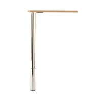 Studio Single Table Leg 2" Dia. x 27-3/4" H Brushed Steel Peter Meier 653-7S-ST