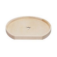 20" Wood D-Shape Drilled Lazy Susan Shelf Only Natural Maple Independently Rotating Rev-A-Shelf 4WLS241-20-52