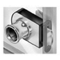 CompX Timberline CB-355 Timberline Lock, Glass Door Lock (1/4 - 5/16 Thick) Cylinder Body Only, Non-Bore Style, Horizontal Mount, Brass