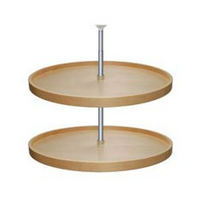 20" Wood Full Circle 2 Shelf Lazy Susan Natural Maple Independently Rotating Omega National T7420K01MNL1