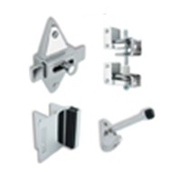 Jacknob 11003, Toilet Door Stainless Steel Hardware Kit for 1in Thick In-Swing Doors, Stainless Steel