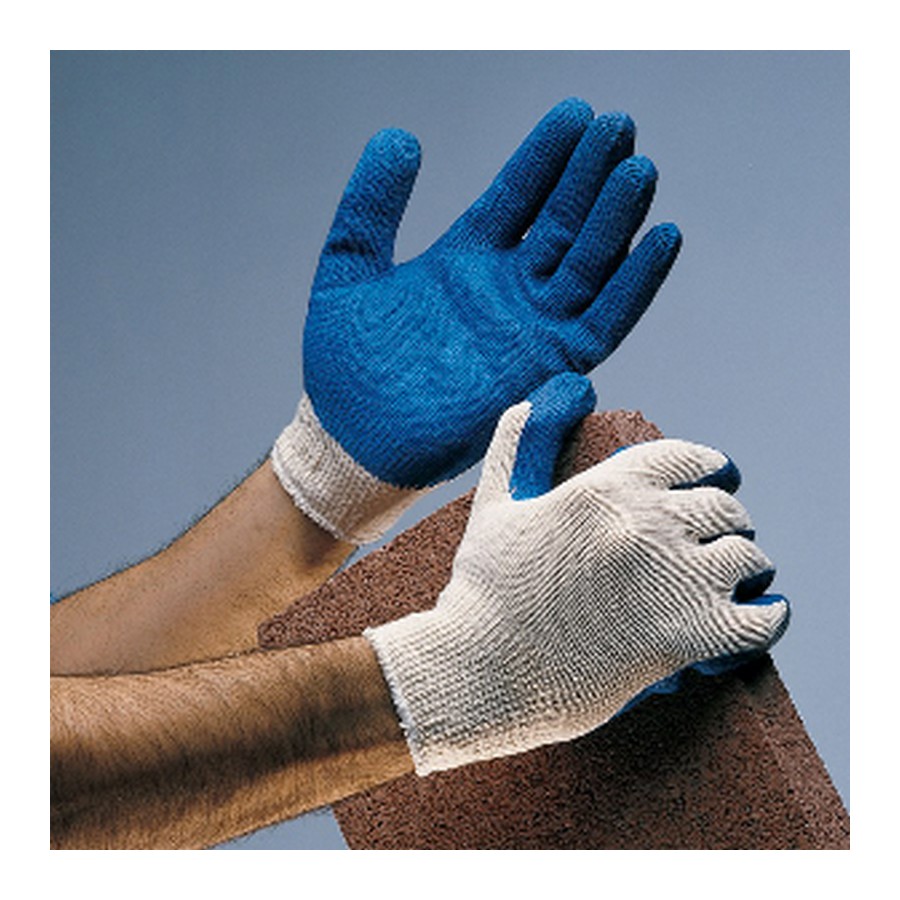 Rubber Palm String Knit Gloves M White/Blue Northern Safety 22067M