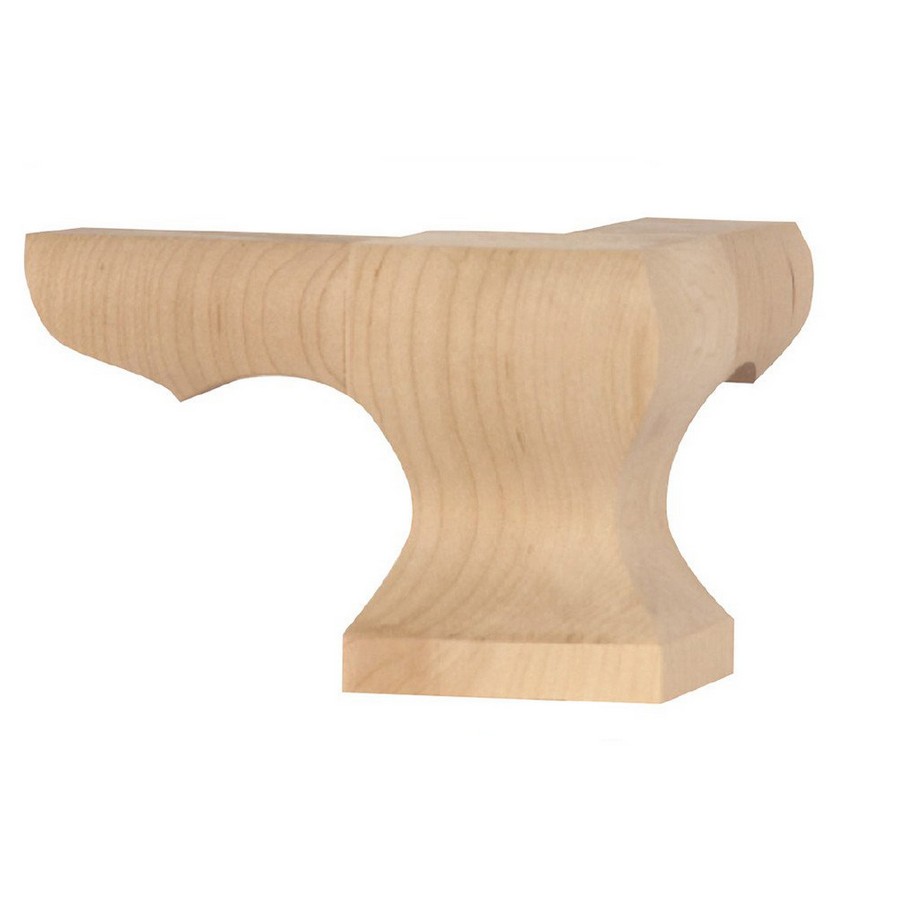 4" x 6" x 6" Corner Square Face Wood Pedestal Foot Alder WE Preferred SZDW11206AL