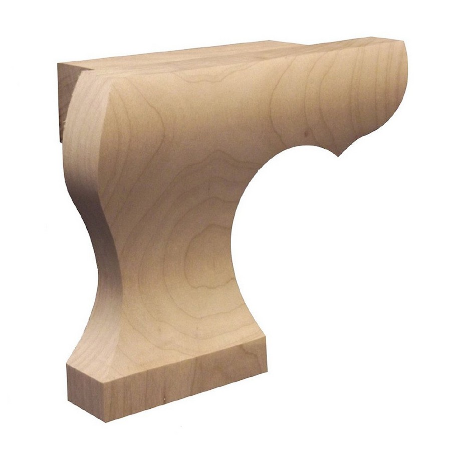 4-1/2" x 6" x 1" Left Curved Edge Wood Pedestal Foot Cherry  WE Preferred SZDW11209CH
