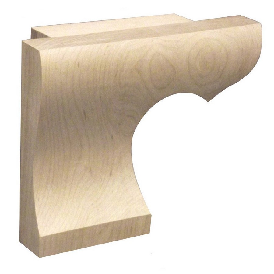 4" x 6" x 1" Left Straight Edge Wood Pedestal Foot Maple  WE Preferred SZDW11212MA