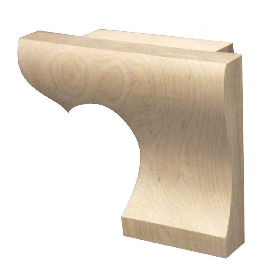 4" x 6" x 1" Right Straight Edge Wood Pedestal Foot Maple  WE Preferred SZDW11214MA