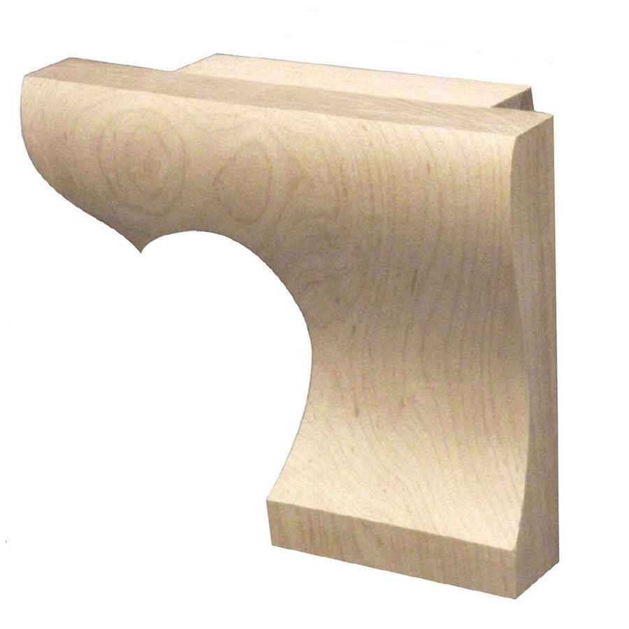 4-1/2" x 6" x 1" Right Straight Edge Wood Pedestal Foot Maple  WE Preferred SZDW11215MA