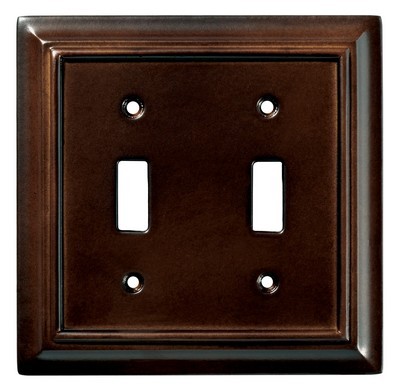 Liberty Hardware 126343, Double Switch Wall Plate, Espresso, Wood Architectural