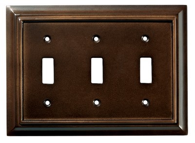Liberty Hardware 126344, Triple Switch Wall Plate, Espresso, Wood Architectural