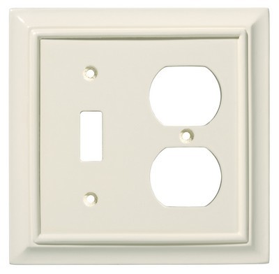 Liberty Hardware 126377, Single Switch/Duplex Wall Plate, Light Almond, Wood Architectural