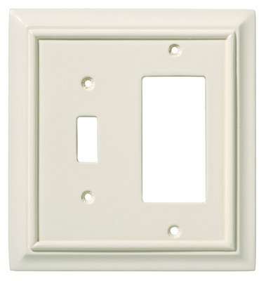 Liberty Hardware 126378, Single Switch/Decorator Wall Plate, Light Almond, Wood Architectural