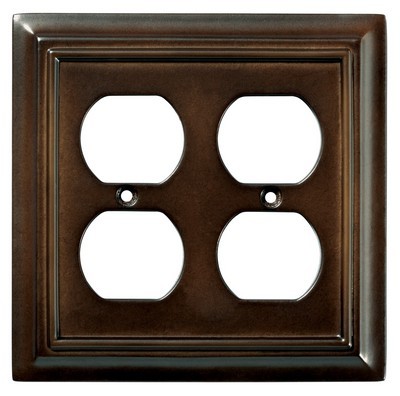 Liberty Hardware 126380, Double Duplex Wall Plate, Espresso, Wood Architectural