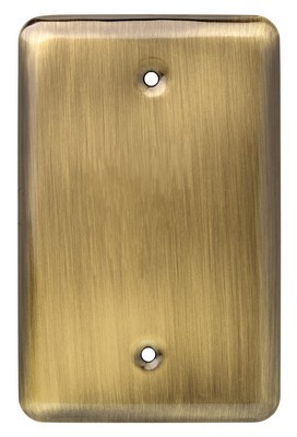 Liberty Hardware 126440, Single Blank Wall Plate, Antique Brass, Stamped Round