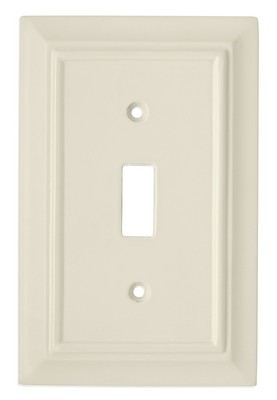 Liberty Hardware 126446, Single Switch Wall Plate, Light Almond, Wood Architectural